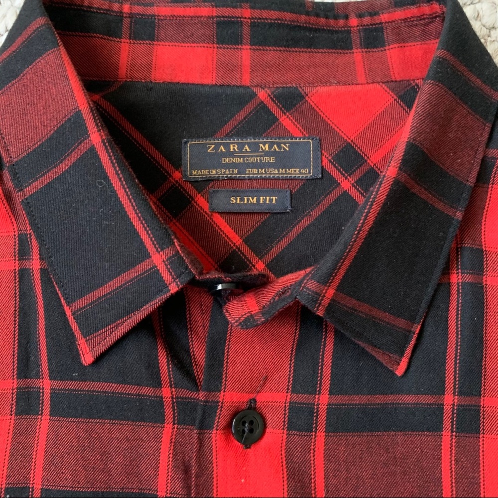 Zara red check shirt - Picture 2 of 3